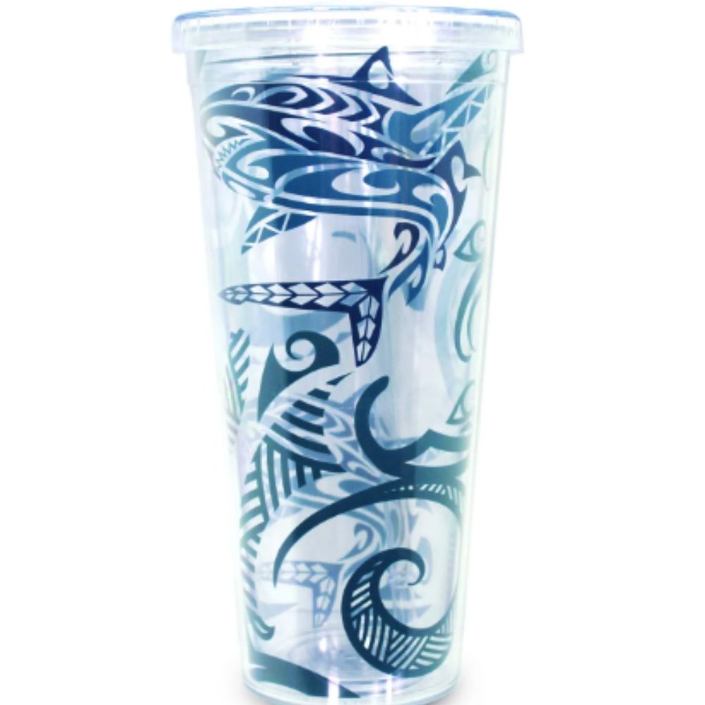 Hawaiian Double Insulated BPA-Free Acrylic Travel Tumbler with Straw 24 oz.